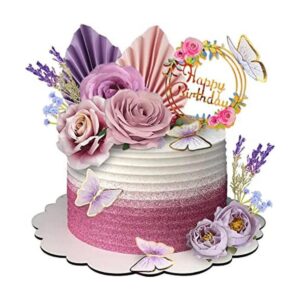 17 piezas de adornos de pastel de flores decoraciones de_1