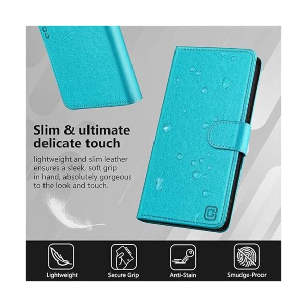 CORCUS Funda tipo cartera para iPhone 14 con tarjetero y_3