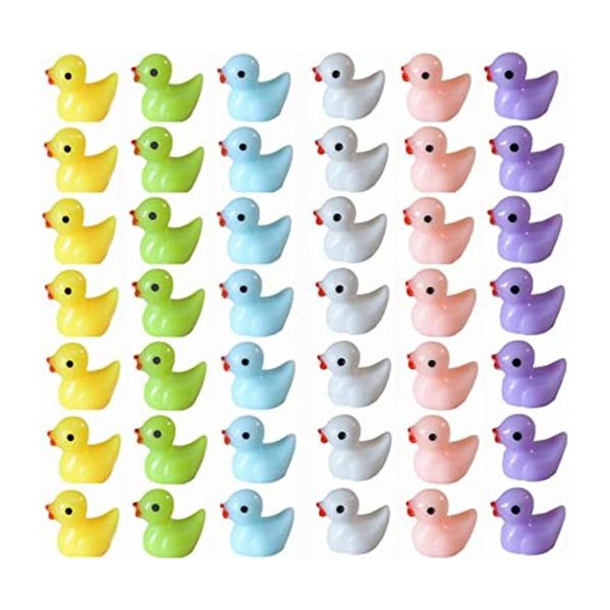 Kuanfine 60 piezas de pequeñas figuras de pato de resina
