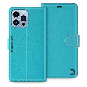 CORCUS Funda para iPhone 14 Pro con tarjetero y bloqueo_1