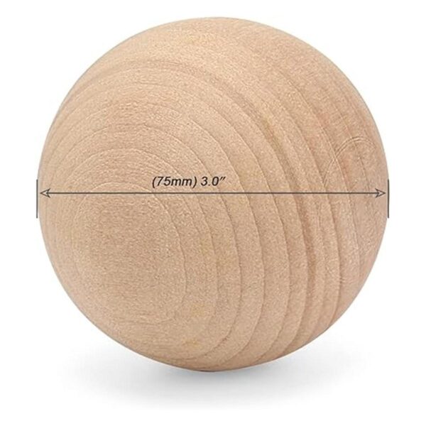 MOUYAT 4 bolas redondas de madera grandes de 3 pulgadas_2
