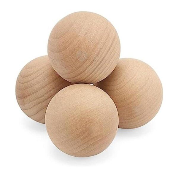 MOUYAT 4 bolas redondas de madera grandes de 3 pulgadas_1