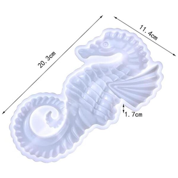 Hippocampus Molde de resina de silicona para colgar en la_2