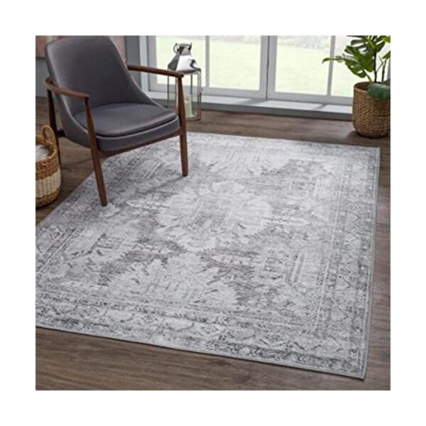 Bloom Rugs Alfombra lavable de 3 x 5 pies color marfil y