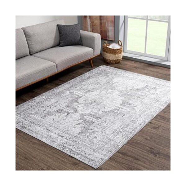 Bloom Rugs Alfombra lavable de 3 x 5 pies color marfil y