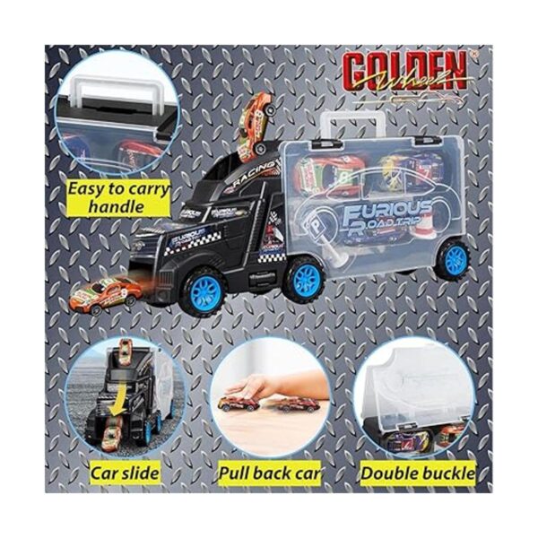 Golden Wheel Juguete de transporte para camiones con 6_2