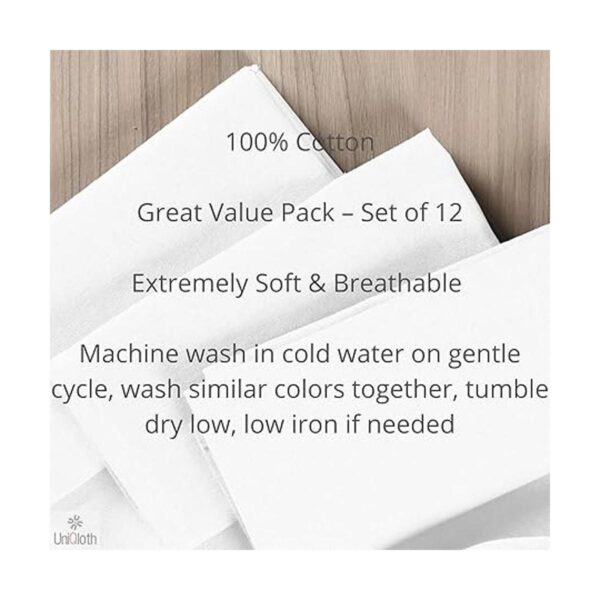 UniQloth Juego de 12 servilletas de tela de algodón