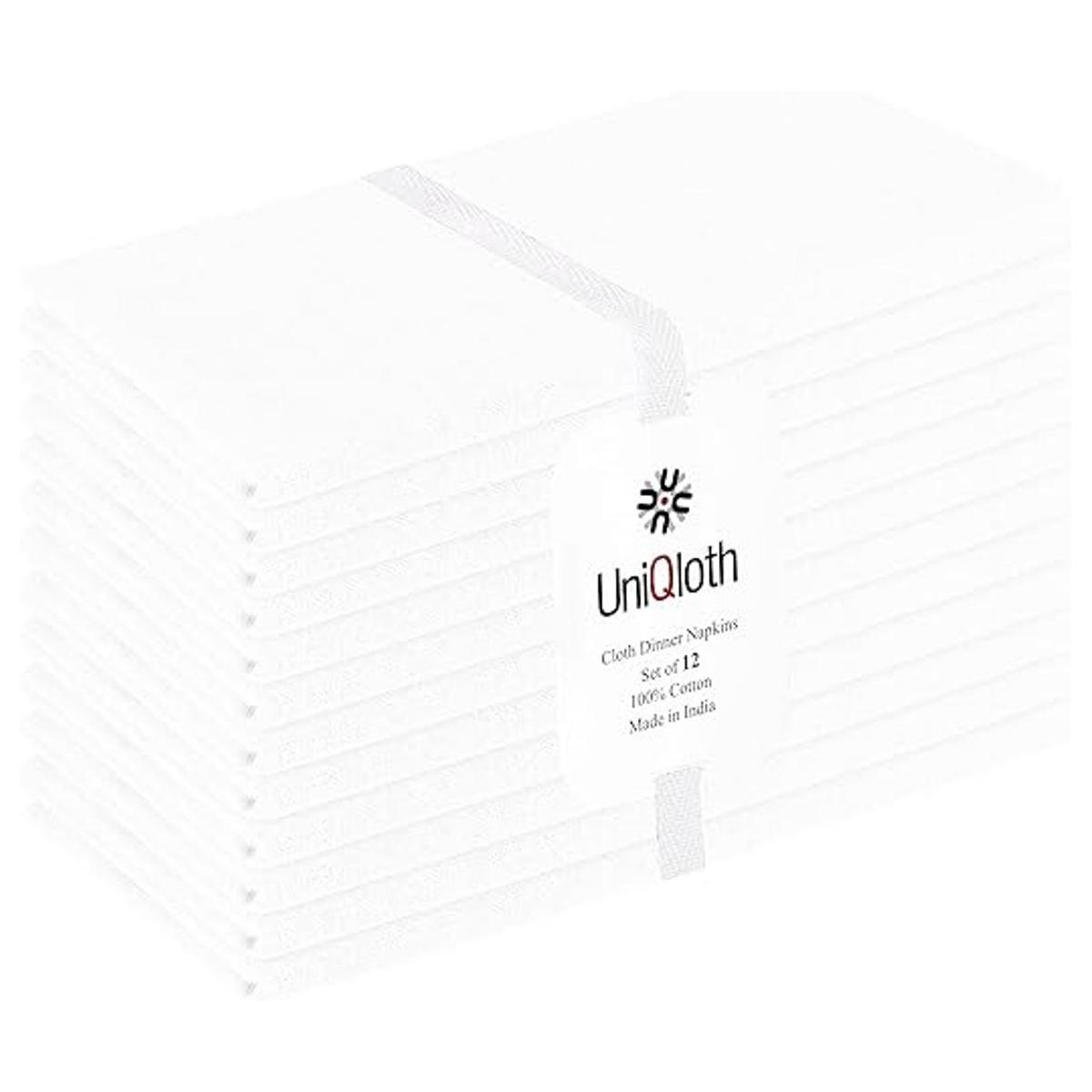 UniQloth Juego de 12 servilletas de tela de algodón