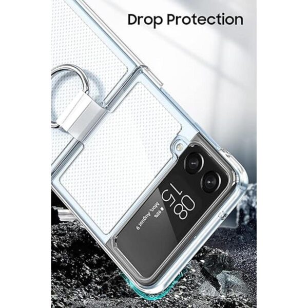 MAKAVO Funda transparente para Samsung Galaxy Z Flip 4 con_4