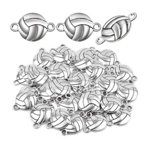 50 dijes de voleibol de plata antigua conectores de