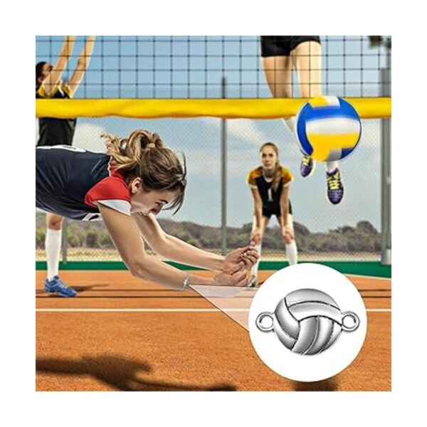 50 dijes de voleibol de plata antigua conectores de