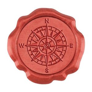 CRASPIRE 50 calcomanías de sello de cera roja brújula