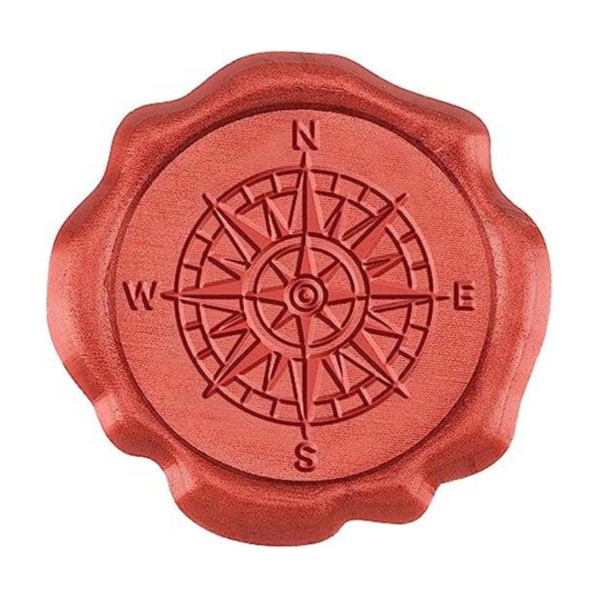 CRASPIRE 50 calcomanías de sello de cera roja brújula