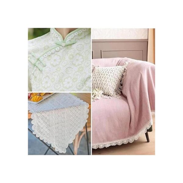 Borde floral de Venecia con ribete de encaje blanco para_6