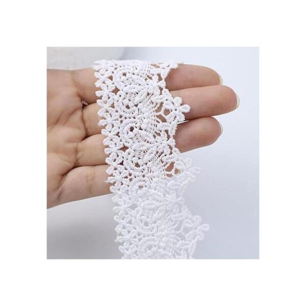 Borde floral de Venecia con ribete de encaje blanco para_3