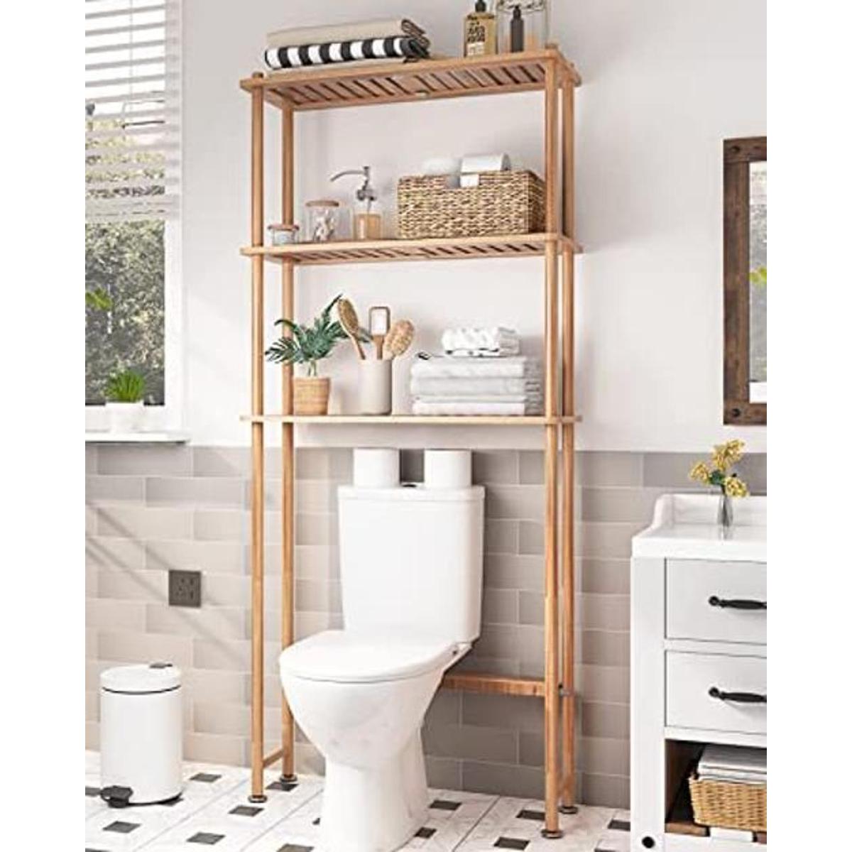 AmazerBath Estante de almacenamiento de bambú sobre el