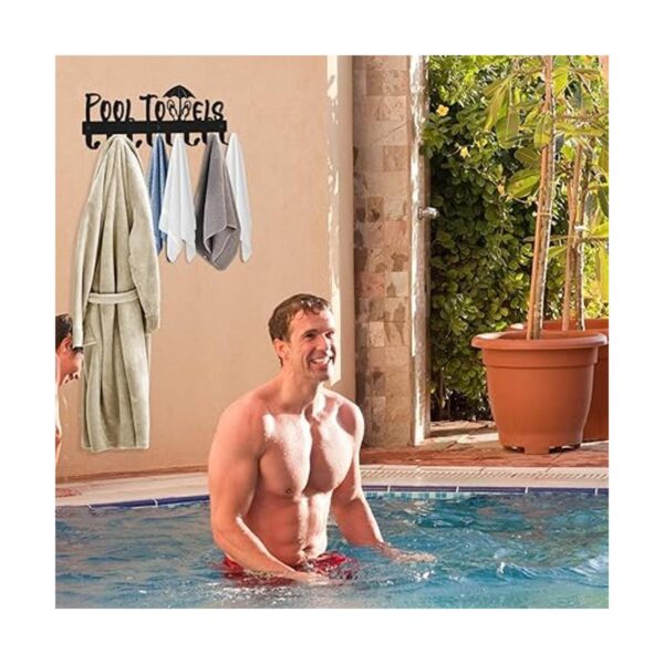 Toallero de piscina con 8 ganchos soporte para toallas_5