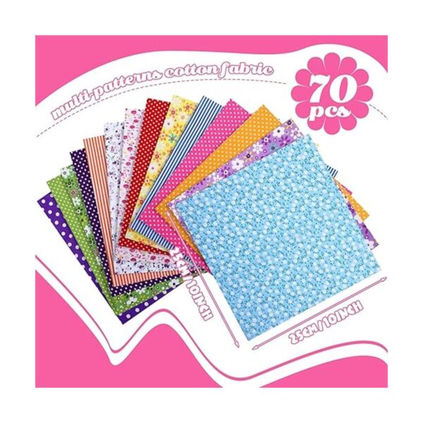70 piezas de tela de algodón de 10 x 10 pulgadas_2