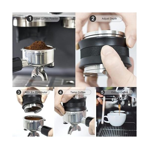 Tamper expreso de 2.283 in distribuidor de café para
