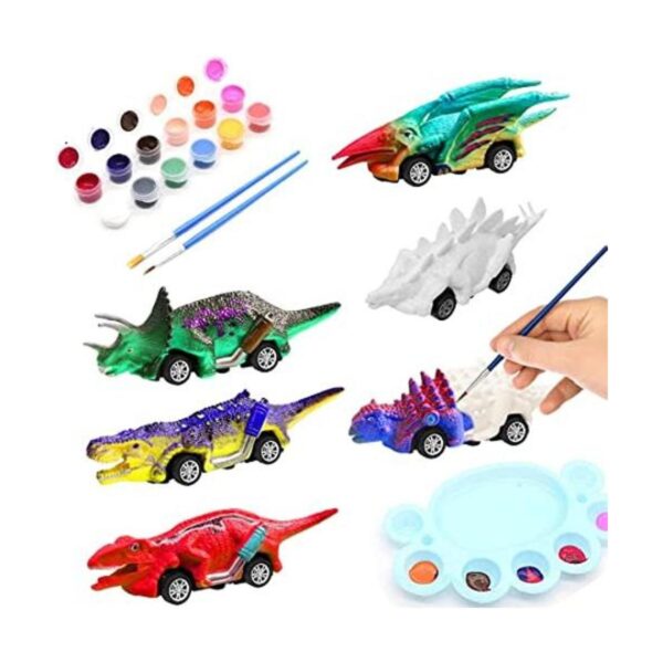Mchochy Paquete de 6 juguetes de pintura de dinosaurio con_1