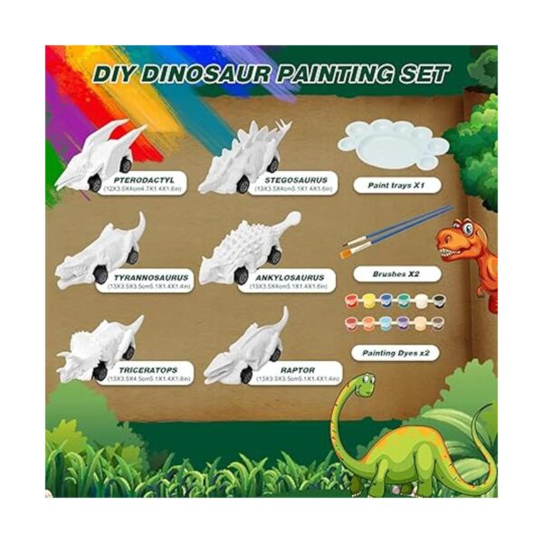 Mchochy Paquete de 6 juguetes de pintura de dinosaurio con_2