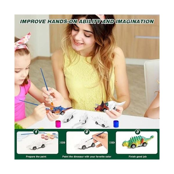 Mchochy Paquete de 6 juguetes de pintura de dinosaurio con_4