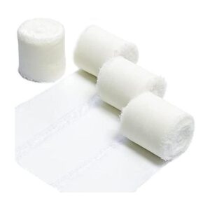 TONIFUL 4 rollos de cinta de seda de gasa blanca crema de_1