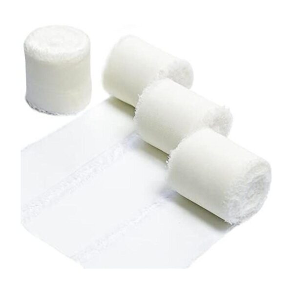 TONIFUL 4 rollos de cinta de seda de gasa blanca crema de_1
