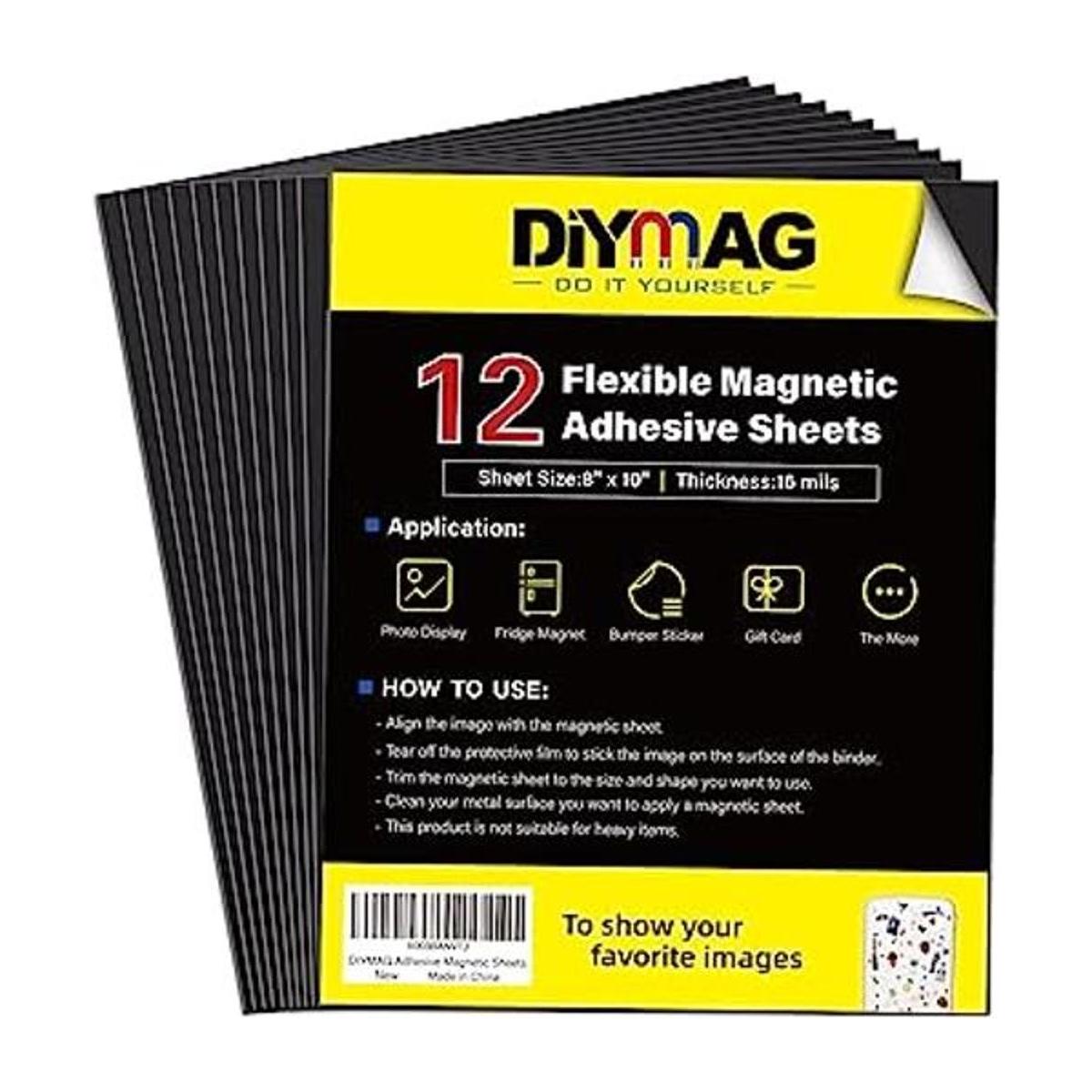 DIYMAG Hojas adhesivas magnéticas 8 x 10 pulgadas