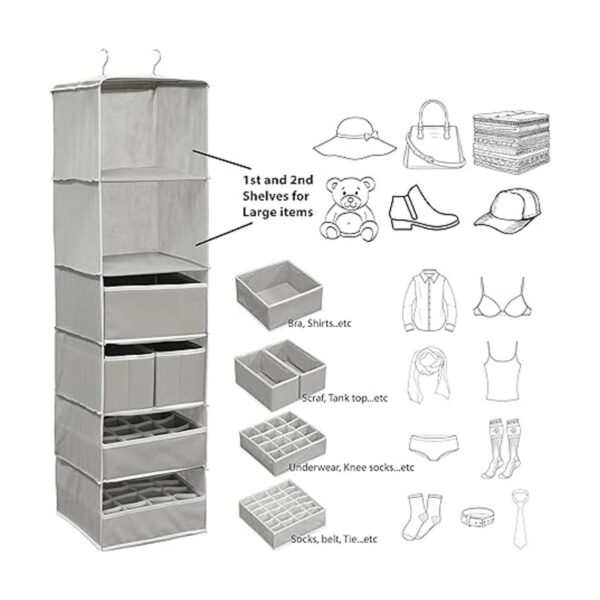 Simple Houseware Organizador colgante de 6 estantes con