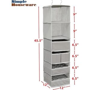 Simple Houseware Organizador colgante de 6 estantes con