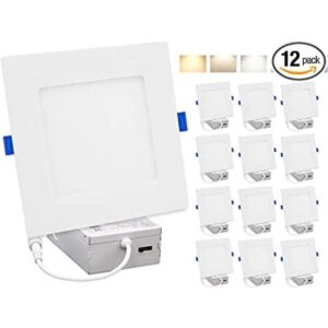 Maxxima Paquete de 12 luces LED empotrables cuadradas_1