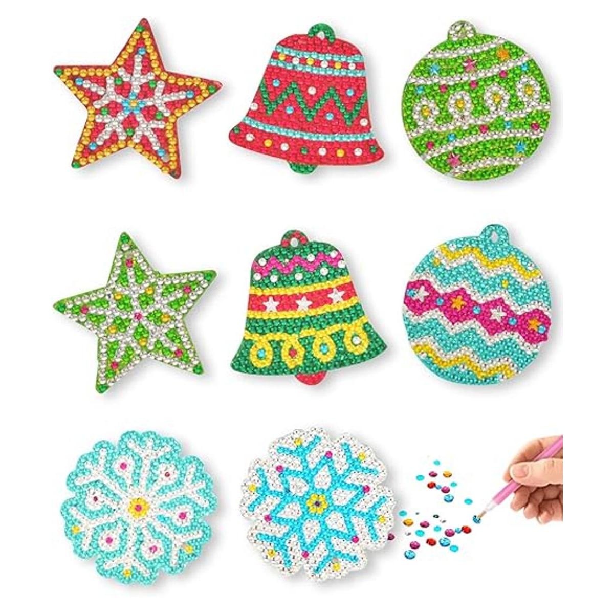 Juego de adornos de Navidad con imán y diamante para