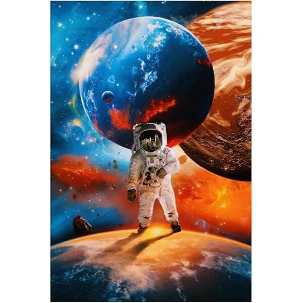 DVWIVGY Pintura de diamantes 5D astronauta de neón