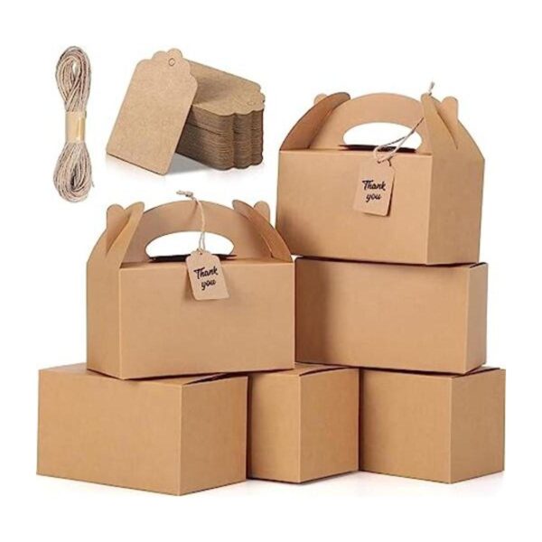 Mimorou 100 cajas de regalo de papel kraft marrón para