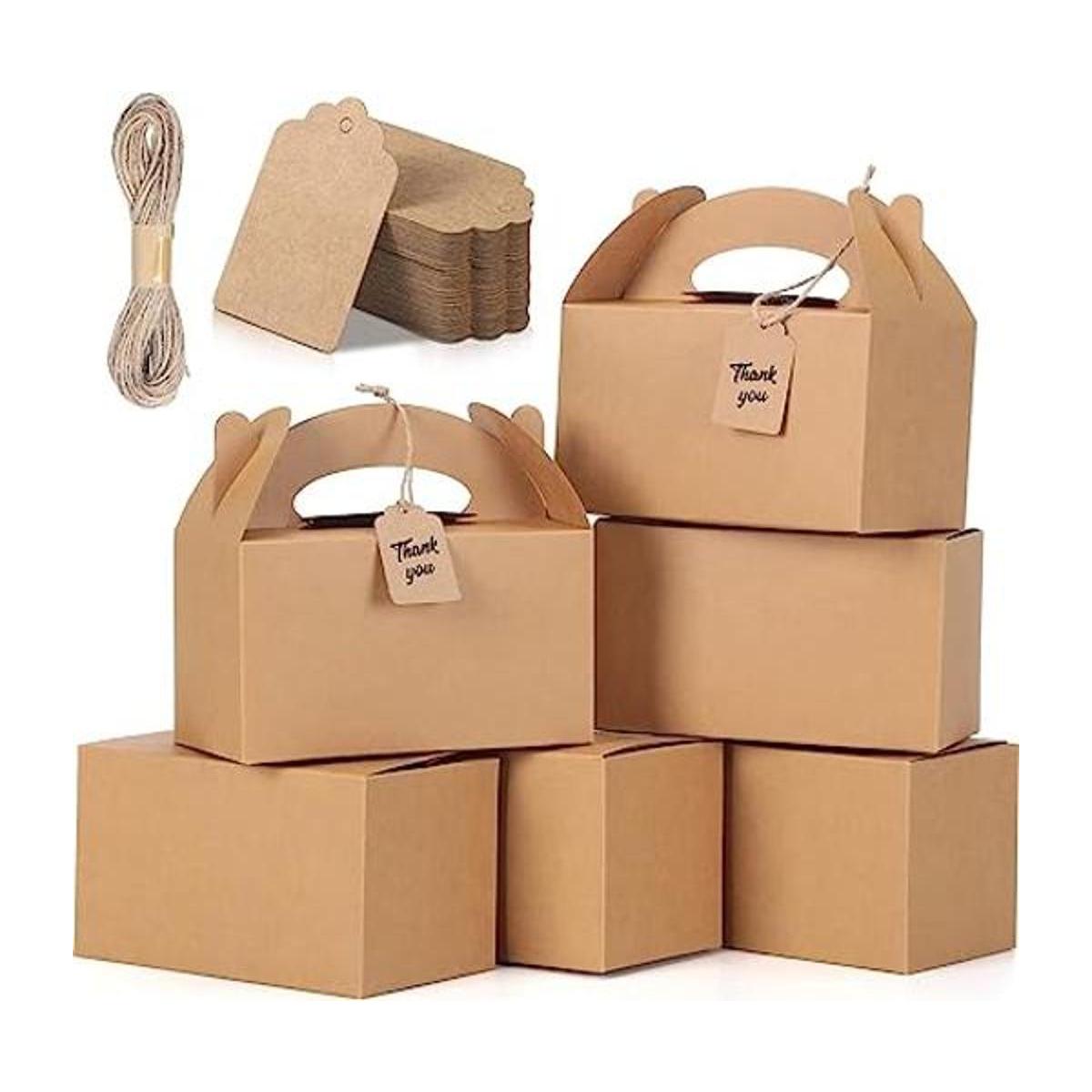 Mimorou 100 cajas de regalo de papel kraft marrón para
