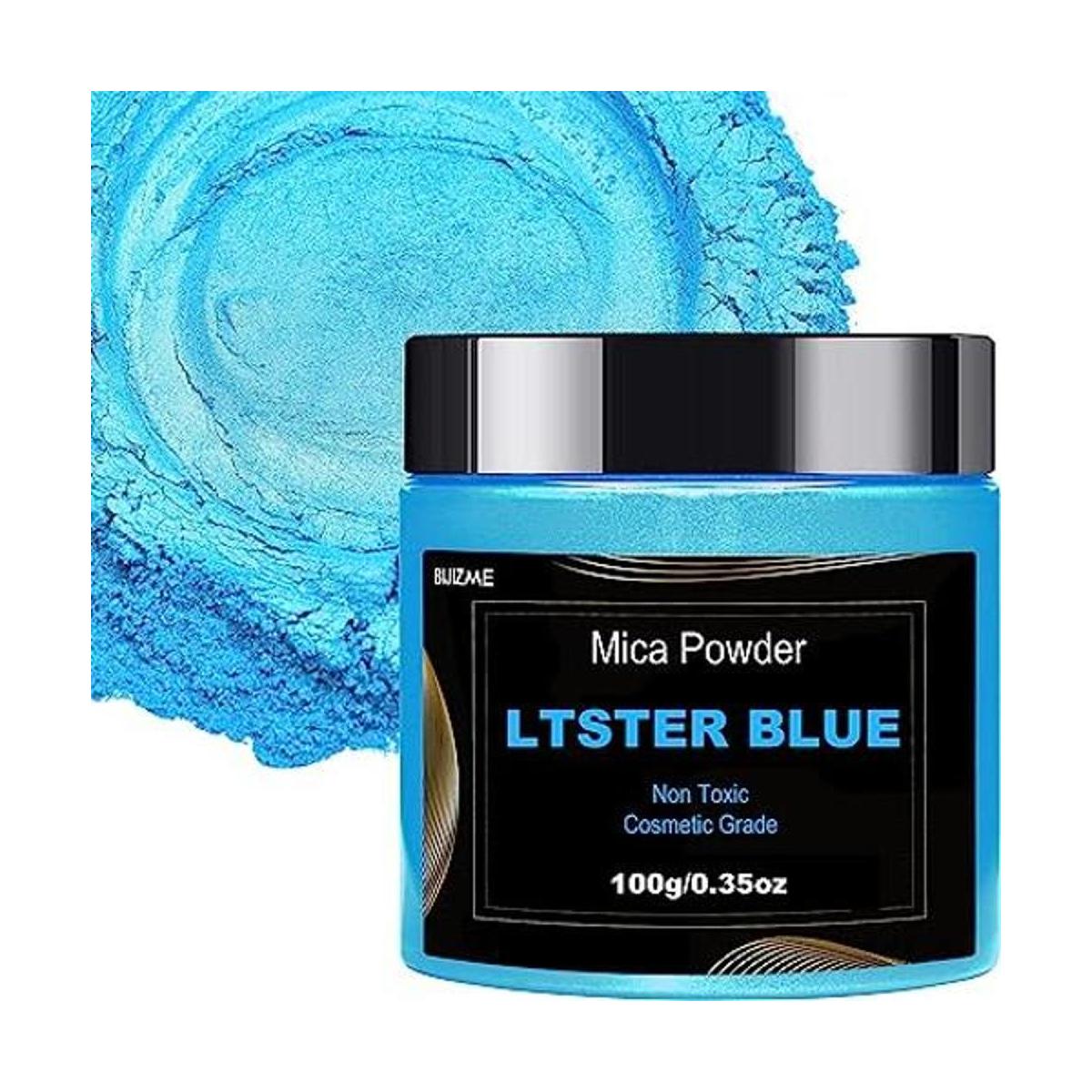 Polvo de mica azul 3.53 oz de pigmento de botella grande