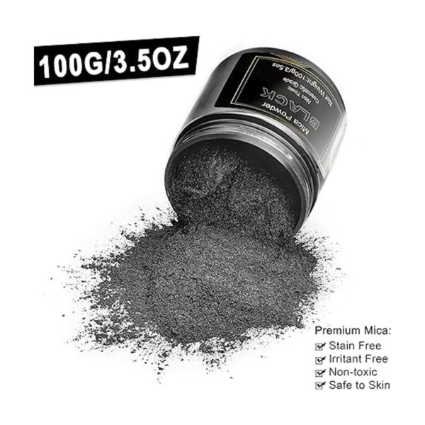 Pigmento de polvo de mica negra 3.53 oz Polvo de mica_2