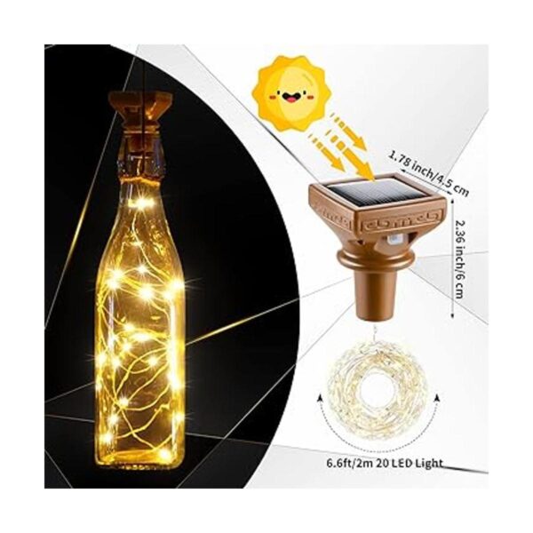 18 luces solares para botellas de vino 20 luces LED