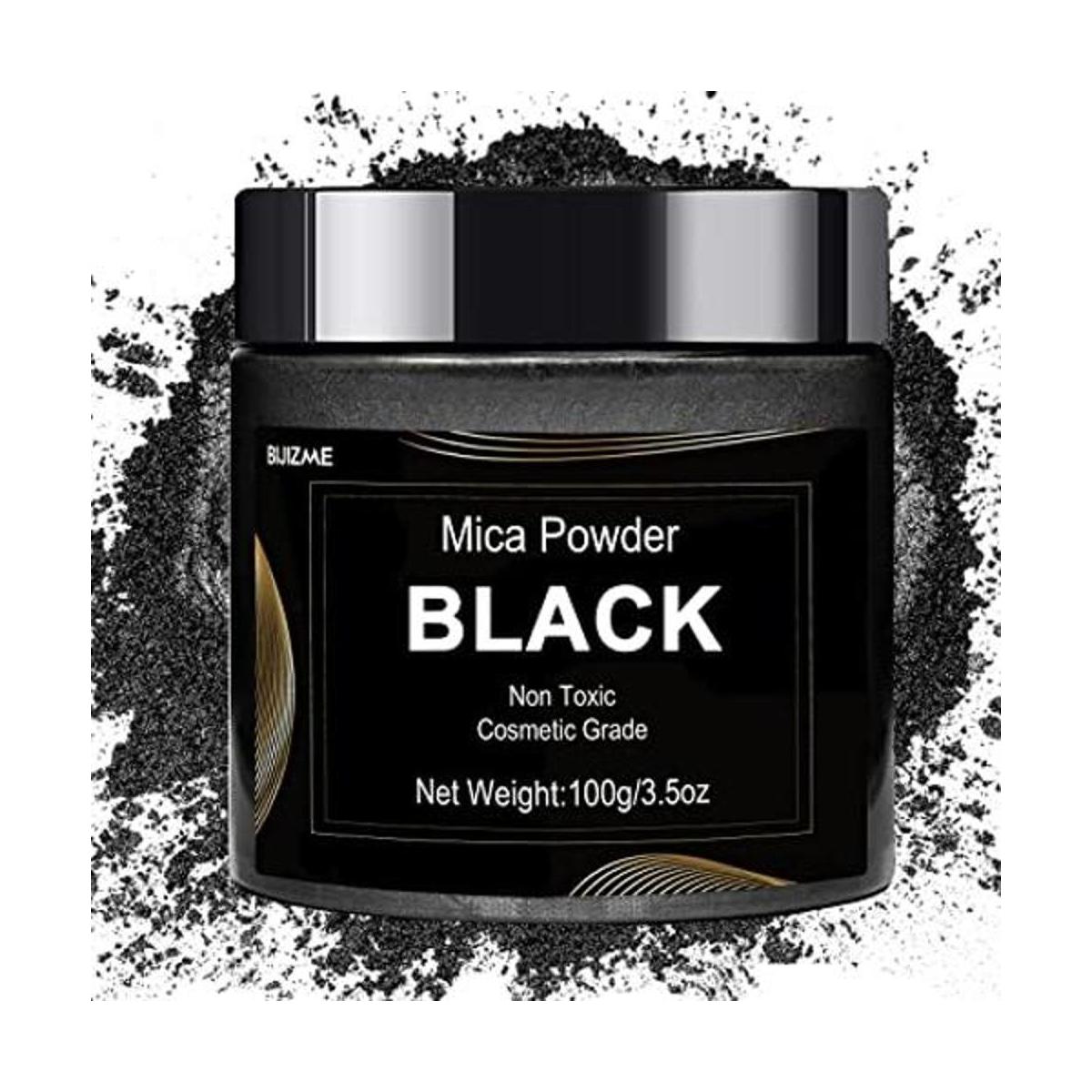 Pigmento de polvo de mica negra 3.53 oz Polvo de mica