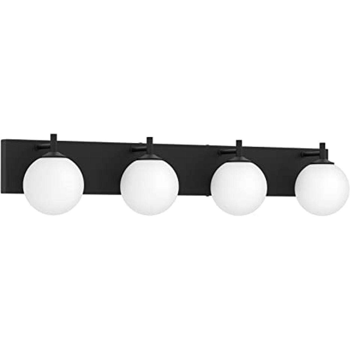 Lámparas de baño 4 luces de tocador color negro mate