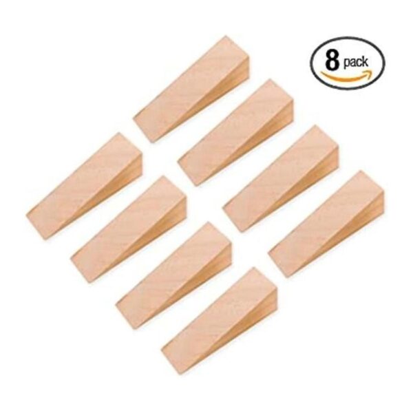 Paquete de 8 topes de puerta de madera cuñas de madera_1