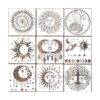 9 plantillas grandes de mandala para el sol y la luna