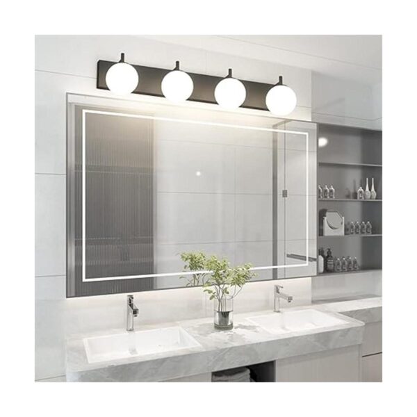Lámparas de baño 4 luces de tocador color negro mate_3