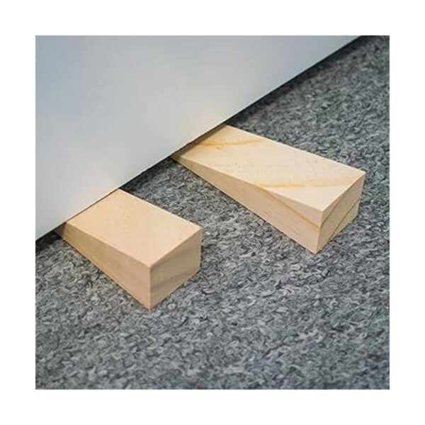 Paquete de 8 topes de puerta de madera cuñas de madera_2