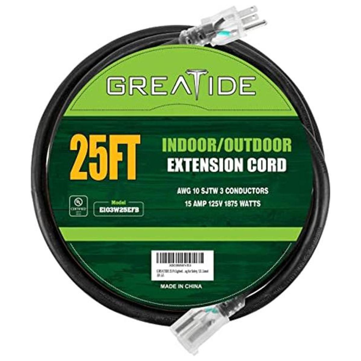 GREATIDE Cable de extensión iluminado para exteriores de