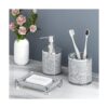SHYFOY Juego de accesorios de baño de diamante plateado