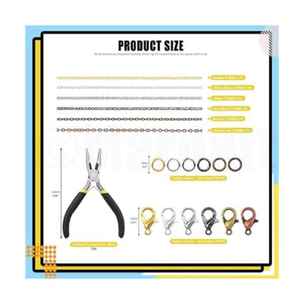 Mardatt 247 cadenas de metal de 60 pies de 6 colores con