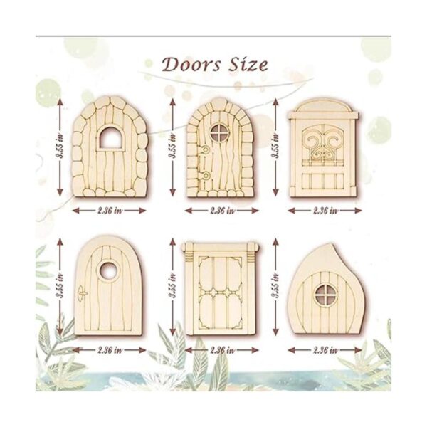 56 piezas de puerta de hadas de madera puertas de jardín_2