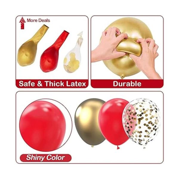 Kit de guirnalda de globos dorados y rojos 120 unidades_2